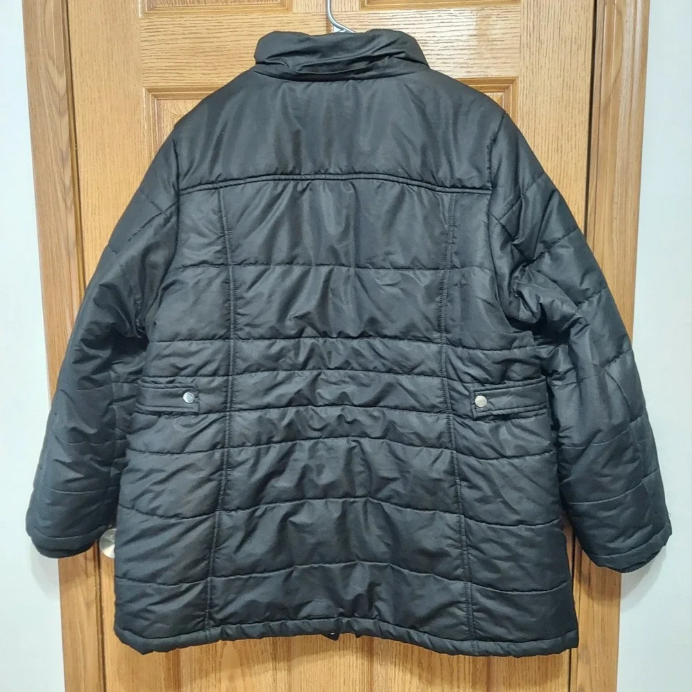 Liz Claiborne Women's Quilted Winter Jacket Coat Black Size 2X - Picture 4 of 10